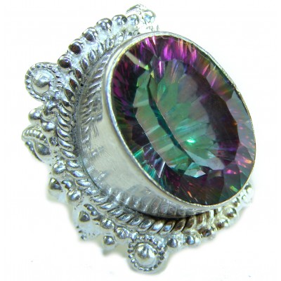 Big Dreamer 12.8 carat Mystic Topaz .925 Sterling Silver handcrafted Large ring size 6