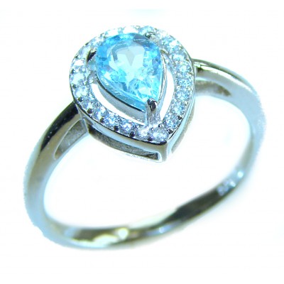Dolce Vita authentic 4.5 carat authentic Aquamarine .925 Sterling Silver handcrafted Ring size 6 1/4