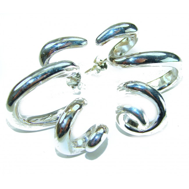 Spiral Italy made .925 Sterling Silver handcrafted Earrings