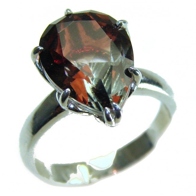 10.8 carat Watermelon Tourmaline .925 Sterling Silver Perfectly handcrafted Ring s. 6
