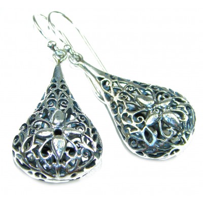 Free Spirit- bohemian Style .925 Sterling Silver handmade Bali made Oversized Earrings