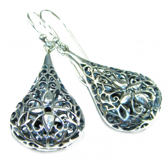 Free Spirit- bohemian Style .925 Sterling Silver handmade Bali made Oversized Earrings