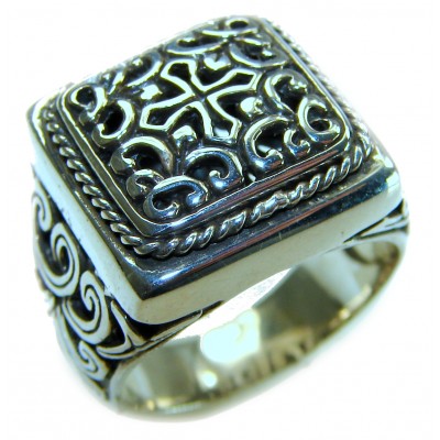 Large and Solid Bali made .925 Sterling Silver ring size 8