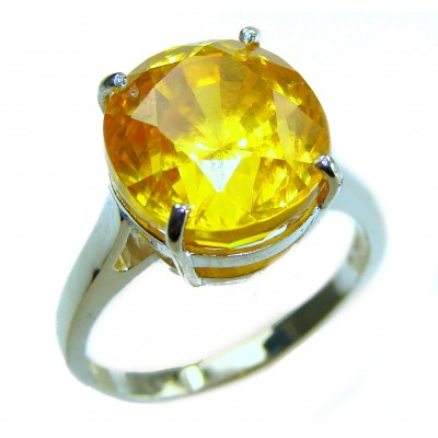 Maria - 15.5 carat Golden Topaz .925 Sterling Silver handcrafted ring s. 8 1/4