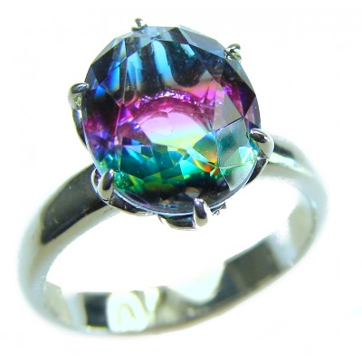 8.8 carat Brazilian Tourmaline .925 Sterling Silver Perfectly handcrafted Ring s. 7