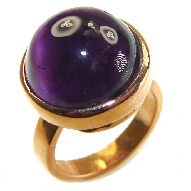 Odyssey 20.5 carat Purple Amethyst 14K Gold over .925 Sterling Silver Handcrafted Ring size 8 adjustable