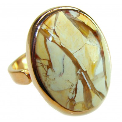 Flawless Australian Bracciated Mookaite .925 Sterling Silver Ring size 8 adjustable