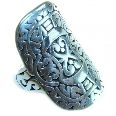 Large and Solid Bali made .925 Sterling Silver ring size 9