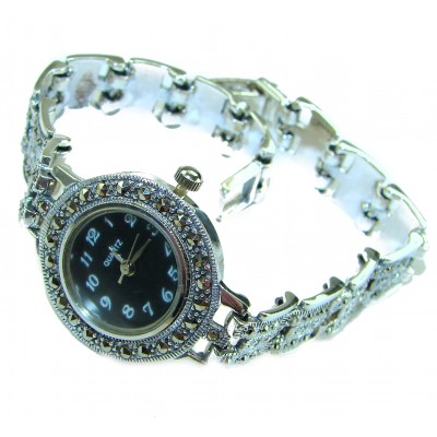 Precious 59.8 carat MARCASITE .925 Sterling Silver handmade Bracelet - Watch