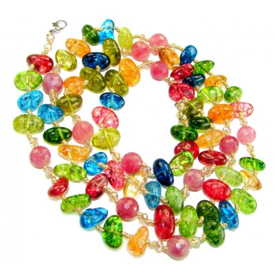 Infinity authentic 114.5 carat Brazilian Tourmaline .925 Sterling Silver handcrafted necklace