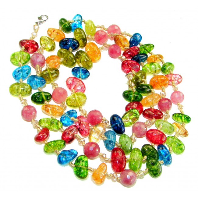 Infinity authentic 114.5 carat Brazilian Tourmaline .925 Sterling Silver handcrafted necklace