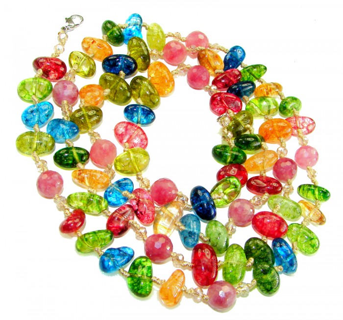Infinity authentic 114.5 carat Brazilian Tourmaline .925 Sterling Silver handcrafted necklace