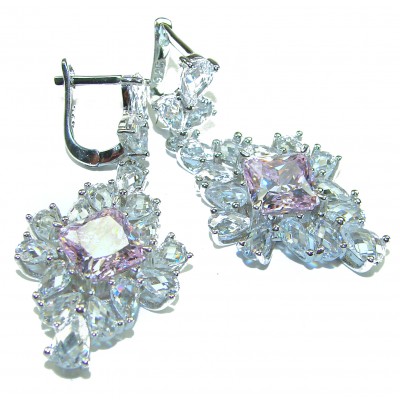 Isabella - Light Pastel 14.9 carat Kunzite .925 Sterling Silver handcrafted earrings