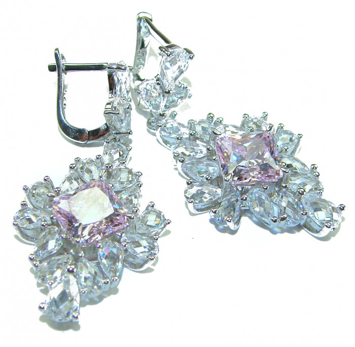 Isabella - Light Pastel 14.9 carat Kunzite .925 Sterling Silver handcrafted earrings