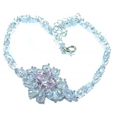 Isabella - Light Pastel 15.9 carat Kunzite .925 Sterling Silver handmade Bracelet