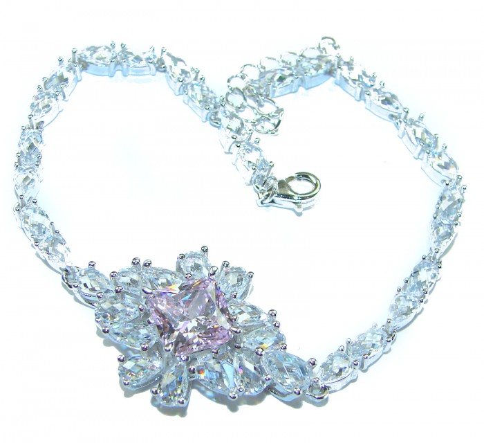Isabella - Light Pastel 15.9 carat Kunzite .925 Sterling Silver handmade Bracelet