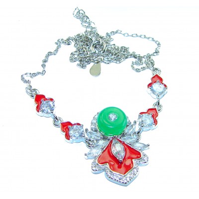Purity and Harmony Precious genuine 6.5 carat Jade .925 Sterling Silver handcrafted Necklace