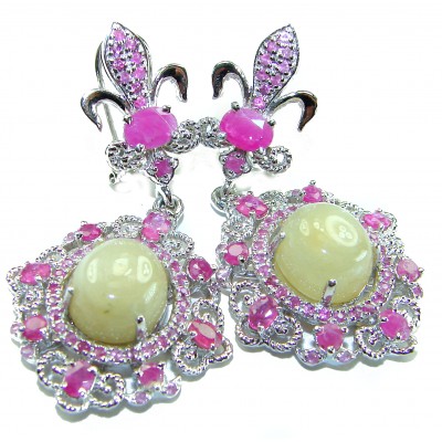 Celtic Spirit authentic fancy cut 22.5 carat Yellow Tourmaline .925 Sterling Silver handcrafted Statement earrings