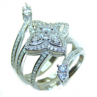 Allure Natural 11.2 carat White Topaz .925 Sterling Silver handcrafted Ring s. 6 1/4