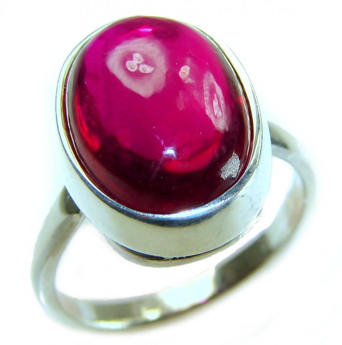 Bella Rosa Genuine 22.8 CARAT Ruby .925 Sterling Silver Large Statement Ring size 9