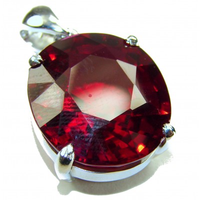 Rose Garden - 20.5 carat Authentic Ruby .925 Sterling Silver handcrafted Pendant