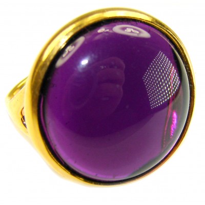 Purple Royalty 20.5 carat Amethyst .925 Sterling Silver dipped in 18K Gold over Handcrafted Ring size 7