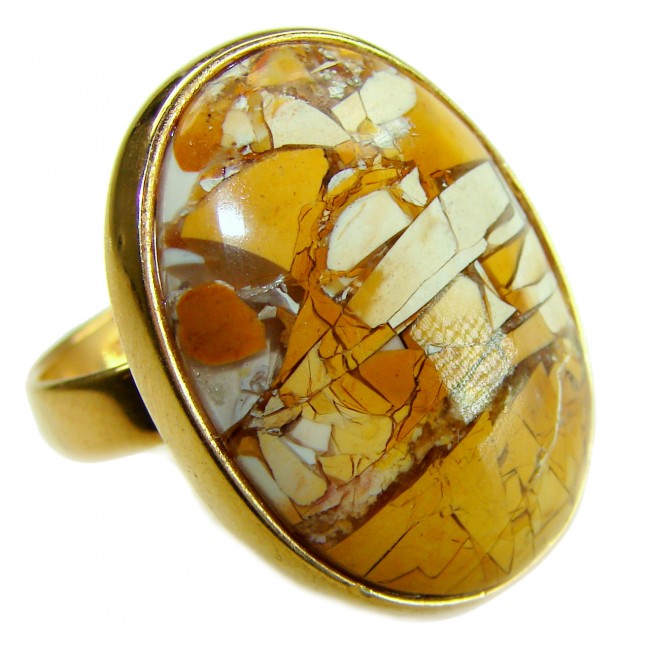 Flawless Australian Bracciated Mookaite .925 Sterling Silver Ring size 8 adjustable