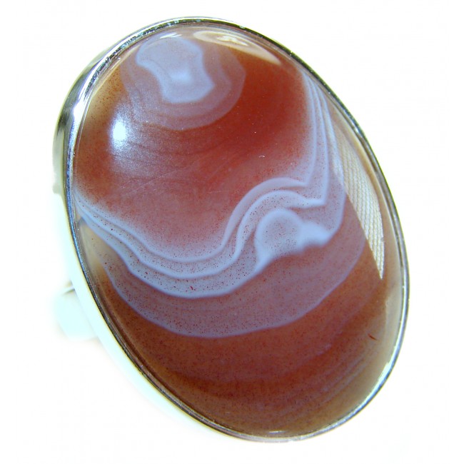 Change - Top Quality Botswana Agate .925 Sterling Silver handcrafted Ring s. 7 adjustable
