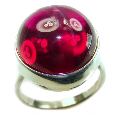 Bella Rosa Genuine 10.5 CARAT Star Ruby .925 Sterling Silver Large Statement Ring size 7 1/2