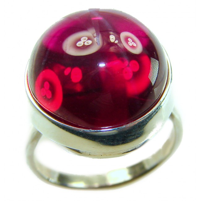 Bella Rosa Genuine 10.5 CARAT Star Ruby .925 Sterling Silver Large Statement Ring size 7 1/2