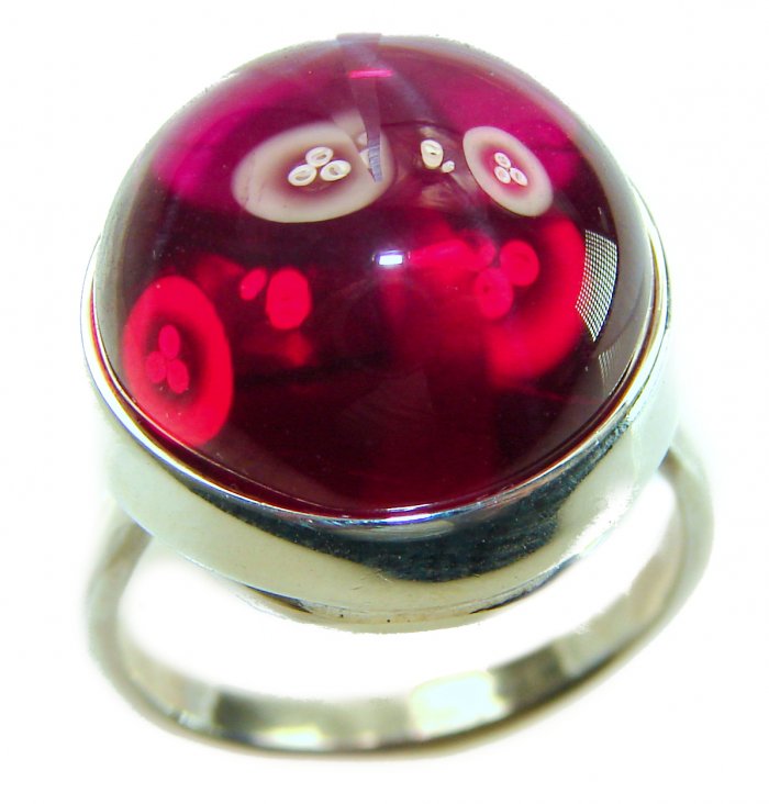 Bella Rosa Genuine 10.5 CARAT Star Ruby .925 Sterling Silver Large Statement Ring size 7 1/2 - video
