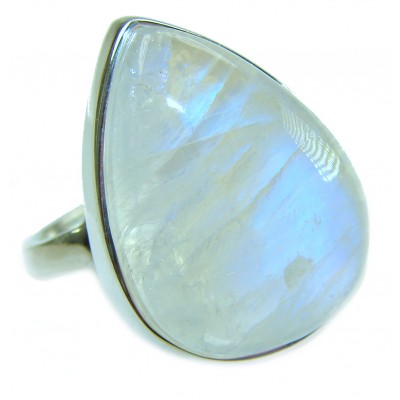 Top quality Rainbow Moonstone .925 Sterling Silver handmade ring s. 7 1/4