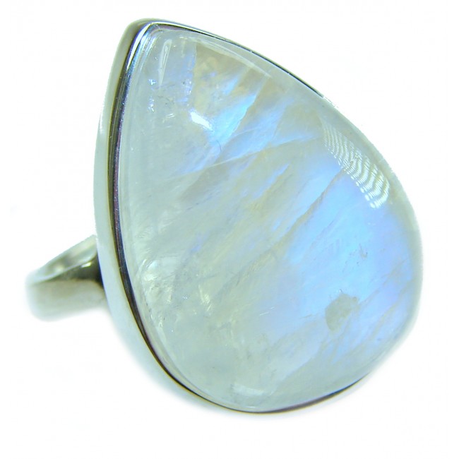 Top quality Rainbow Moonstone .925 Sterling Silver handmade ring s. 7 1/4