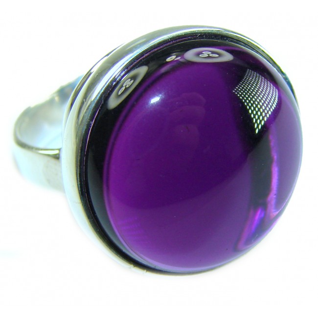 Purple Royalty 20.5 carat Amethyst .925 Sterling Silver Handcrafted Ring size 7 adjustable