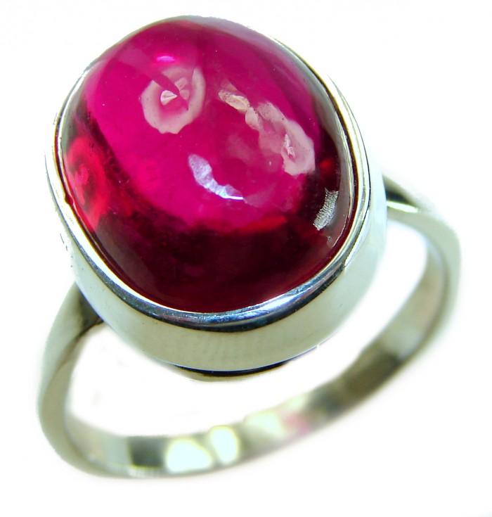 Bella Rosa Genuine 14.5 CARAT Ruby .925 Sterling Silver dipped in 18K Gold Large Statement Ring size 9