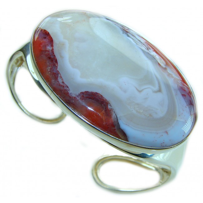 Great quality Morrisonite Jasper from Oregon .925 Sterling Silver handmade Statement Bracelet