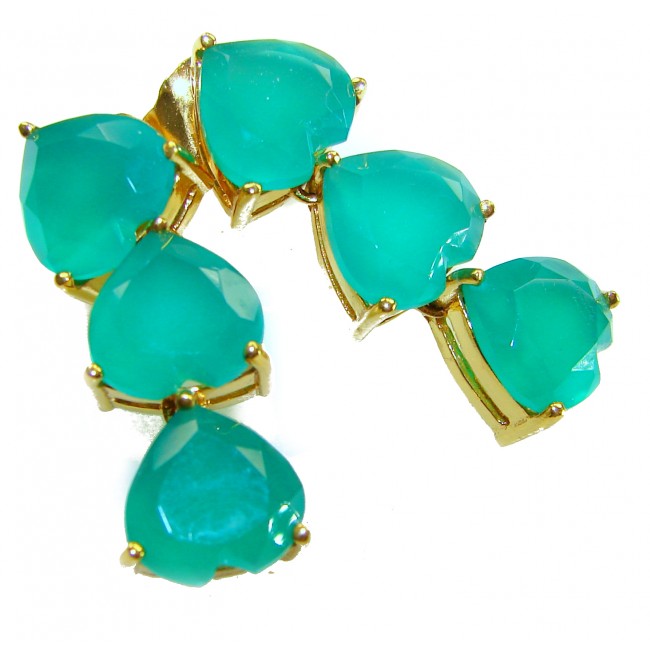 Giovanna - Authentic 21.9 carat Colombian Emerlad .925 Sterling Silver dipped in 22K Gold handcrafted earrings