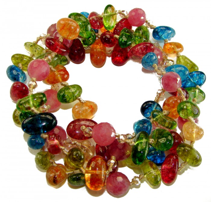 Infinity authentic 114.5 carat Brazilian Tourmaline .925 Sterling Silver handcrafted necklace