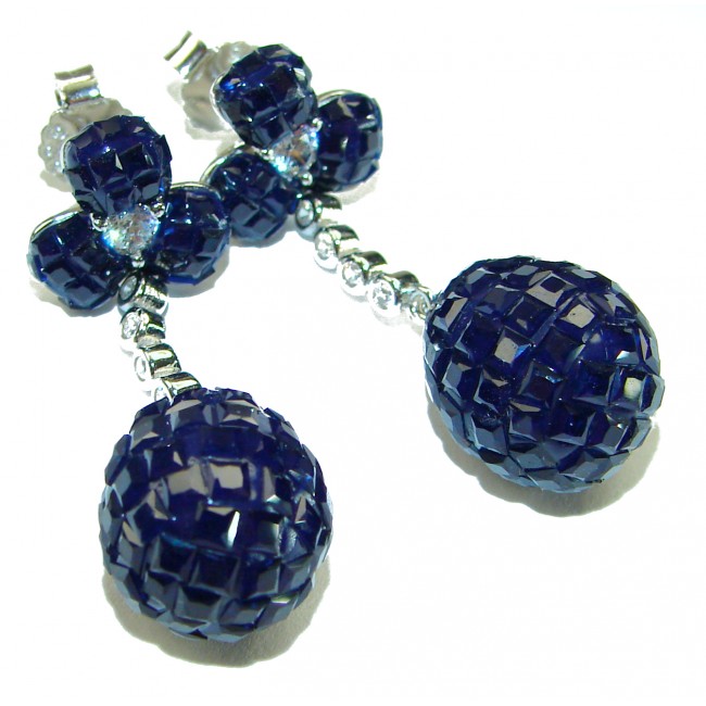 Giovanna - Authentic 21.9 carat Sapphire .925 Sterling Silver handcrafted earrings