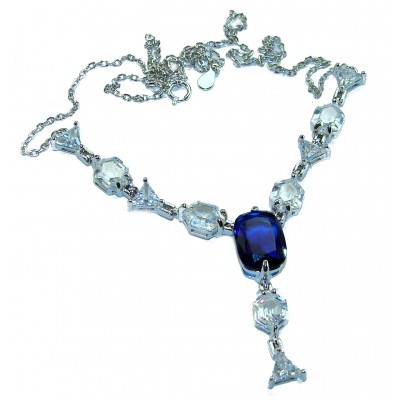 Blue Royalty 14.2 carat Sapphire .925 Sterling Silver .925 Sterling Silver Statement Necklace