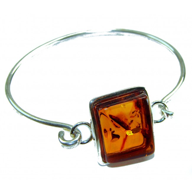 Genuine Baltic Amber .925 Sterling Silver handamde Bracelet / Cuff