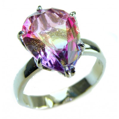 8.8 carat Alexandrite .925 Sterling Silver Perfectly handcrafted Ring s. 6