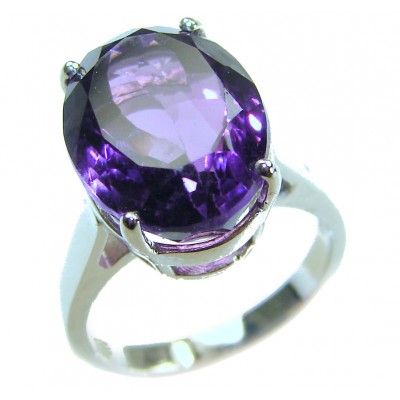 Odyssey 9.5 carat natural Purple Amethyst .925 Sterling Silver Handcrafted Ring size 6