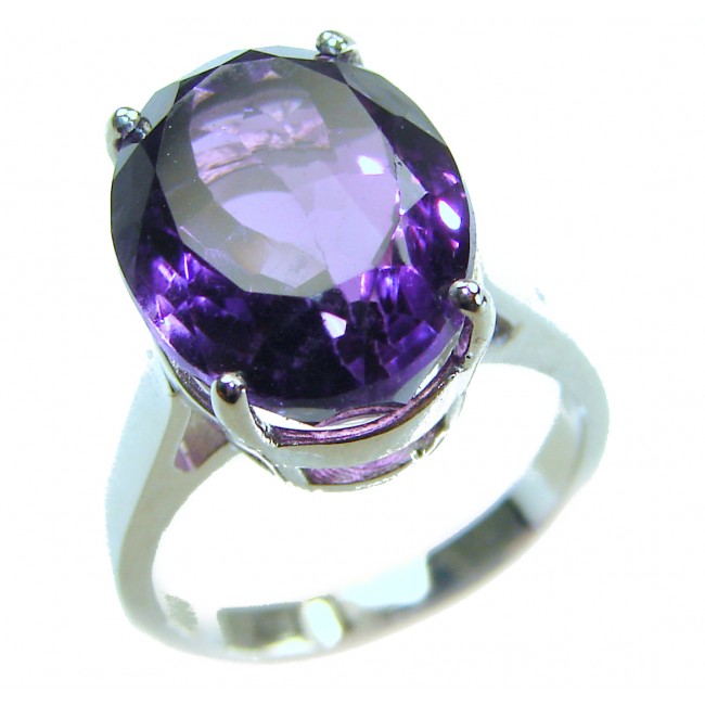 Odyssey 9.5 carat natural Purple Amethyst .925 Sterling Silver Handcrafted Ring size 6