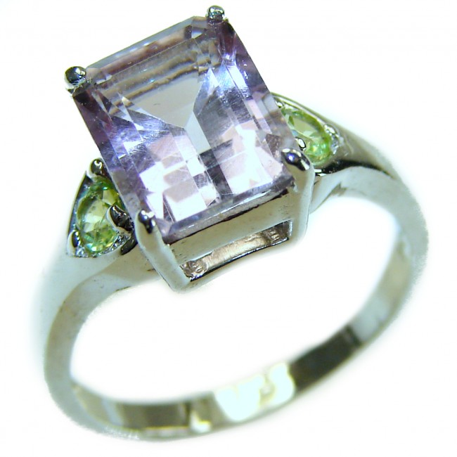 4.8 carat Purple Amethyst .925 Sterling Silver Handcrafted Ring size 5