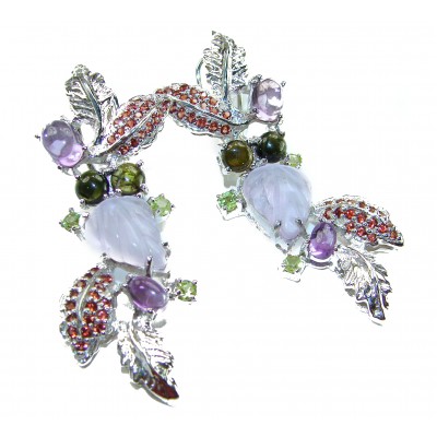 Lavender Beauty authentic 10.2 carat Tanzanite .925 Sterling Silver handcrafted earrings