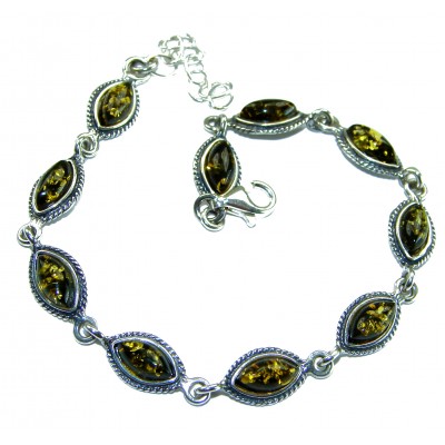 Excellent Baltic Amber .925 Sterling Silver entirely handcrafted Bracelet