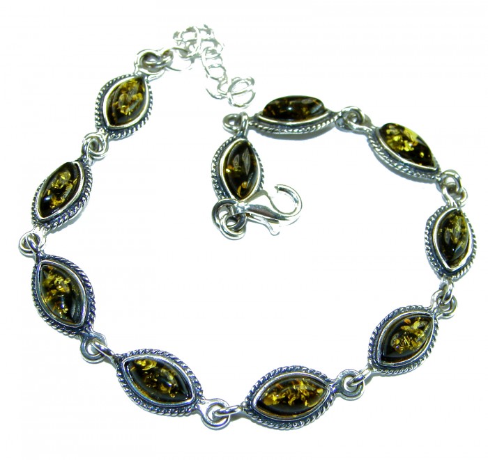 Excellent Baltic Amber .925 Sterling Silver entirely handcrafted Bracelet