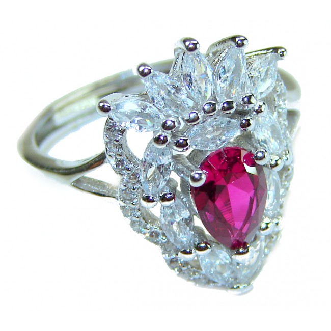 Real Beauty Natural 10.9 carat Ruby .925 Sterling Silver handmade Statement Ring size 7