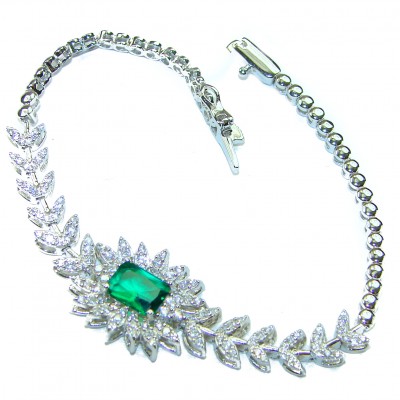 Giovanna - Authentic 15.9 carat Emerlad .925 Sterling Silver handcrafted Statement bracelet